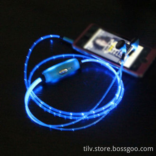 EL LED Flowing Earphone with Microphone
